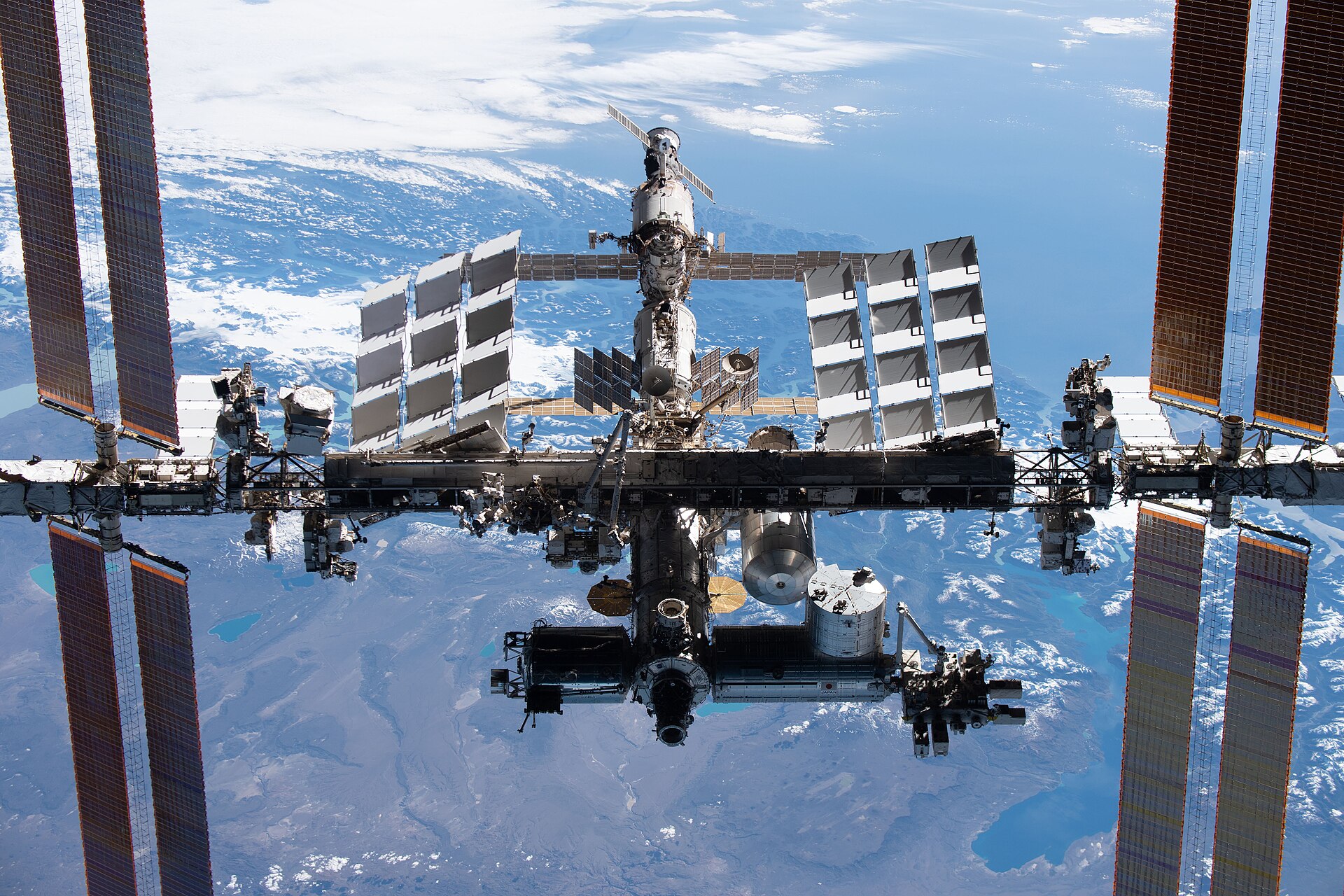 The International Space Station photographed from SpaceX Crew Dragon Endeavour during a flyaround on 8 November 2021